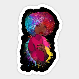 Colorful Black Woman, Black Girl Magic, Black Woman, Black Queen Sticker